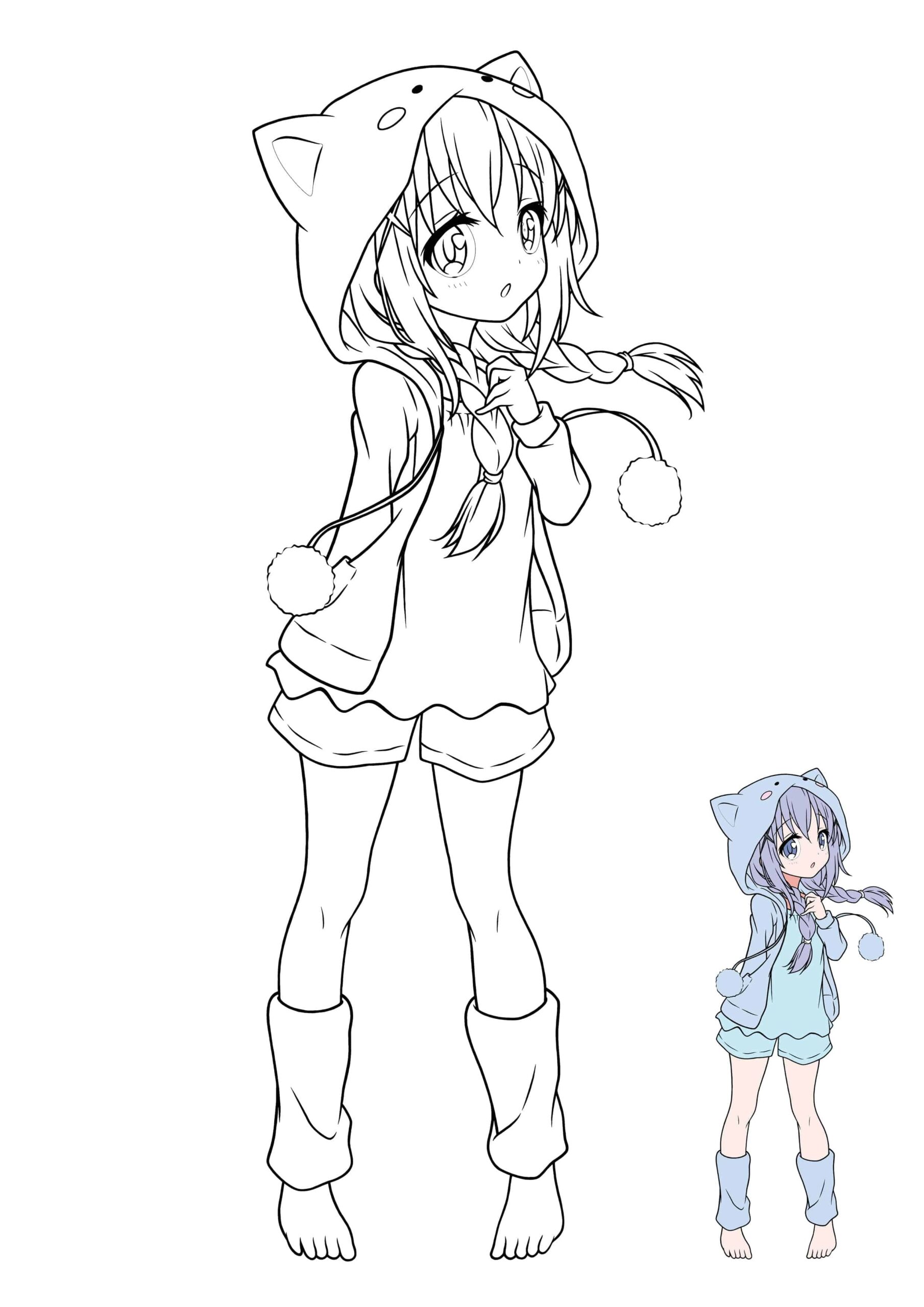 Printable Cute Anime Coloring Pages