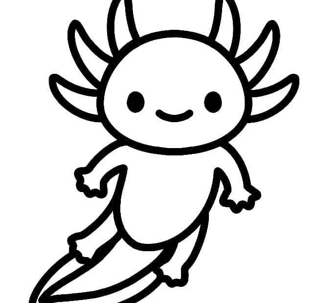 Printable Cute Axolotl Coloring Page Free Download And Print For You