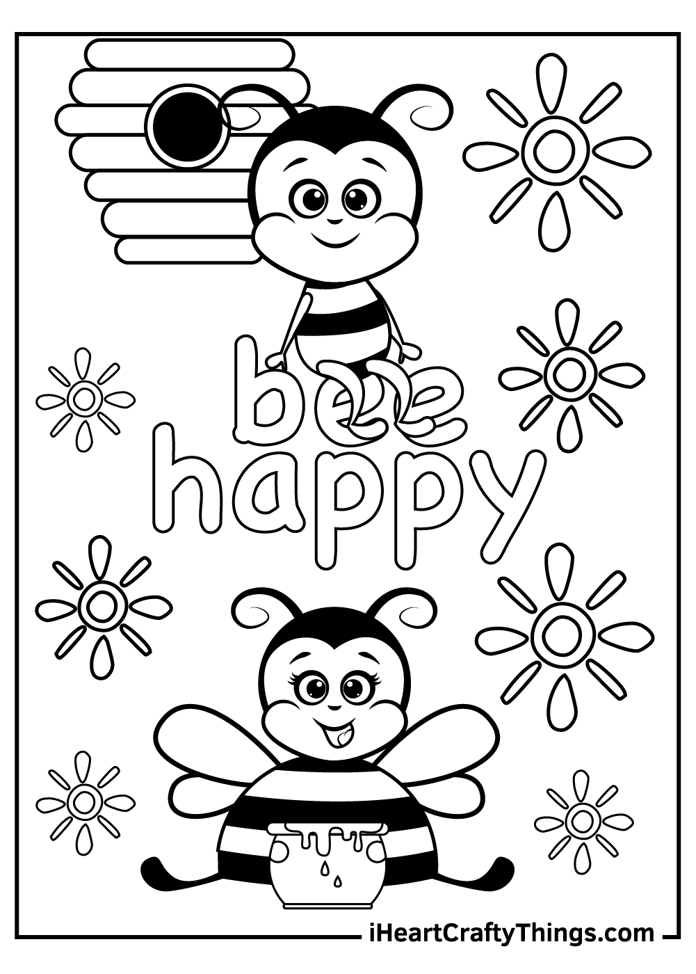 Printable Cute Bee Coloring Pages Free Printable Templates Porn Sex 