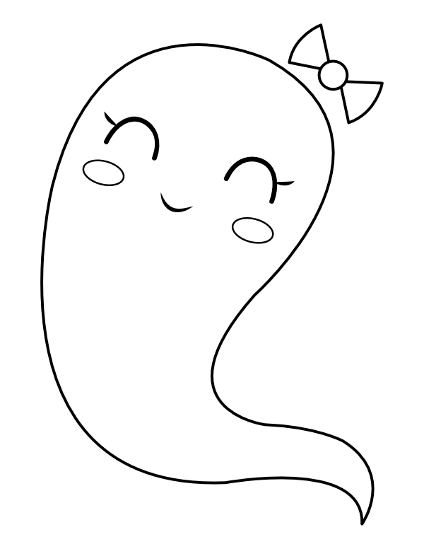 Printable Cute Girl Ghost Coloring Page Printable Cute Girl Ghost Coloring Page
