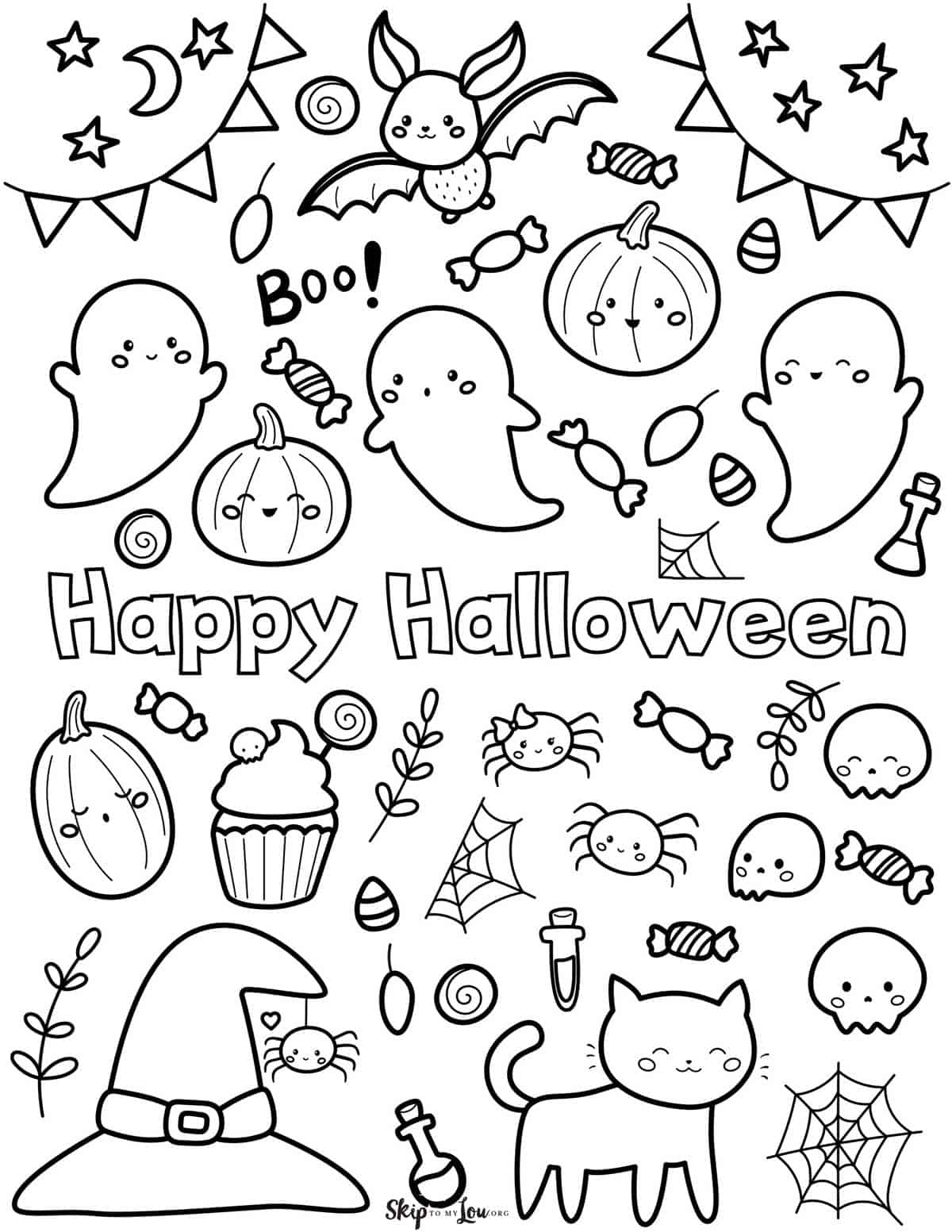 Printable Cute Halloween Coloring Pages Printable Cute Halloween Coloring Pages