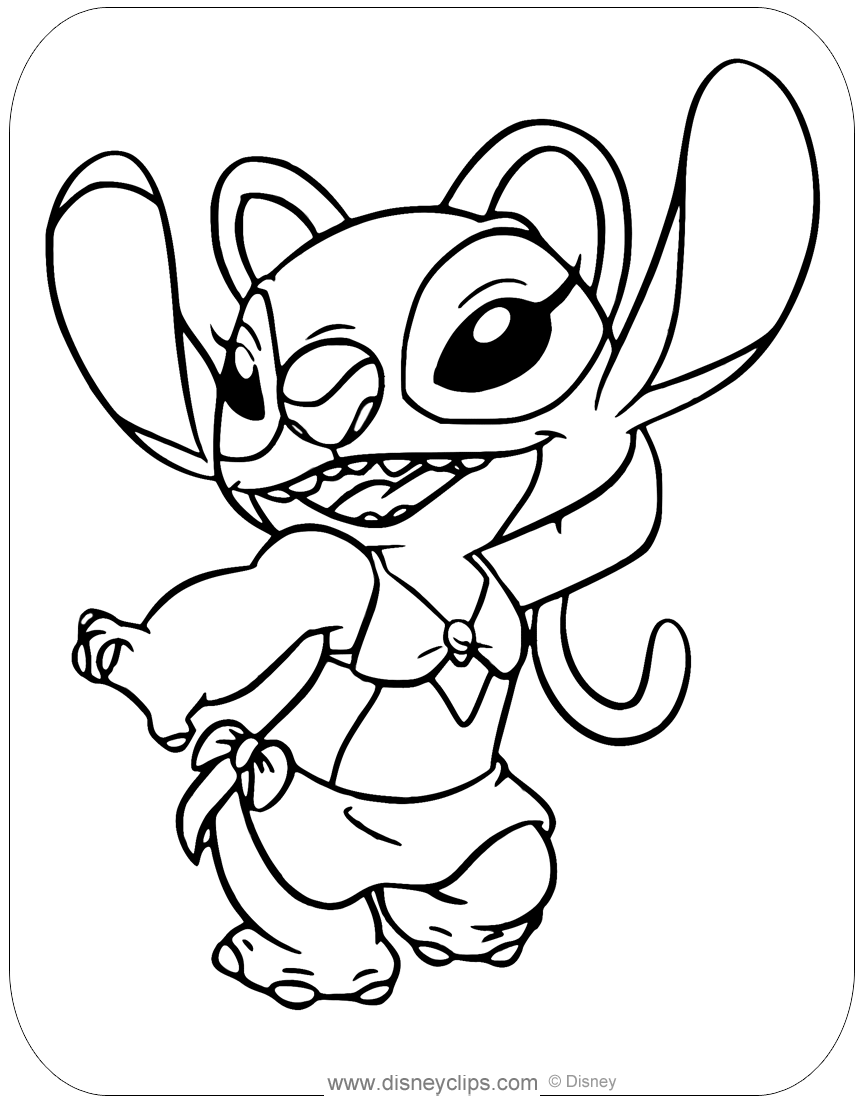 Printable Cute Stitch And Angel Coloring Pages Deals With Www 