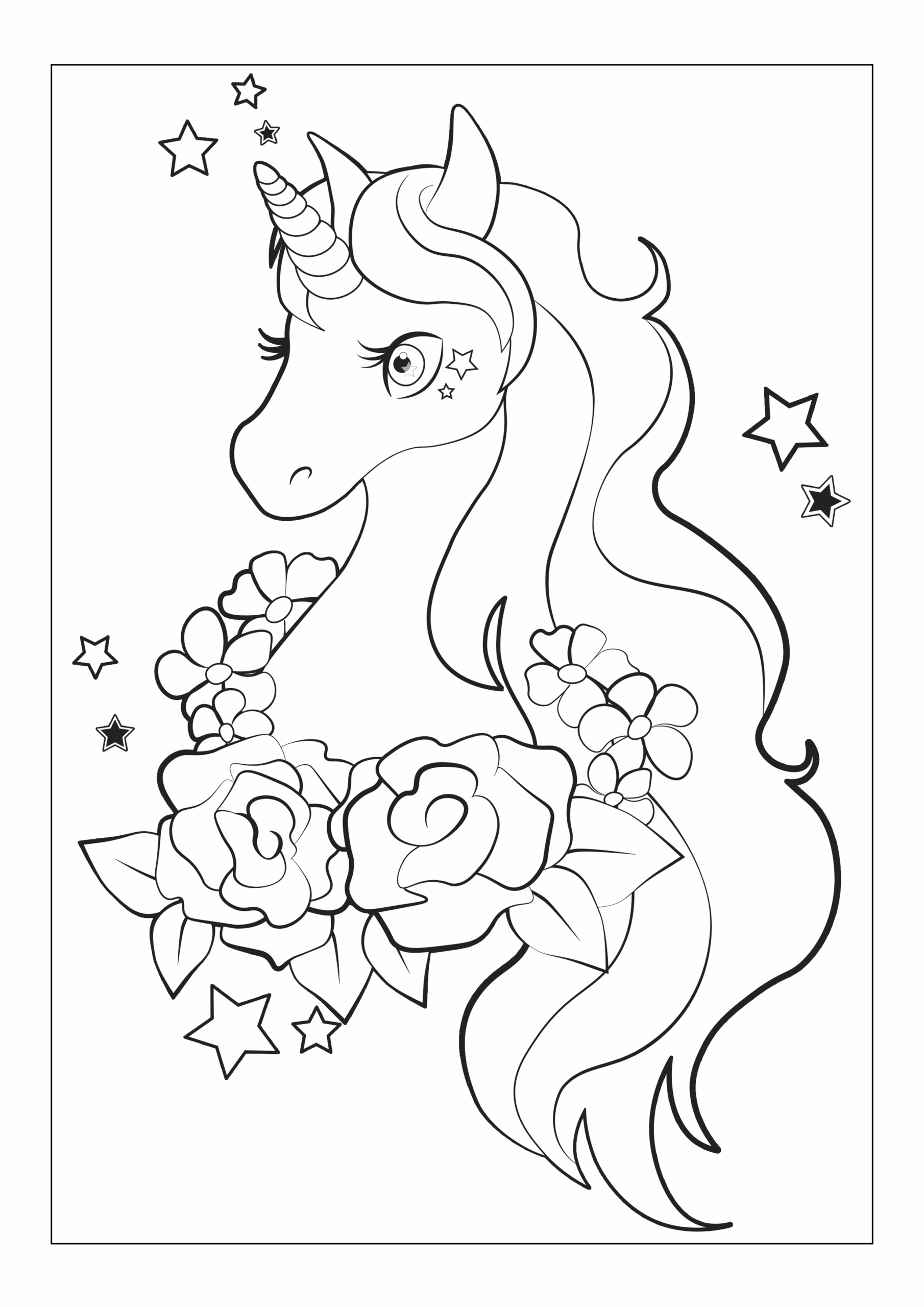 Printable Cute Unicorn Coloring Pages Bezyfin