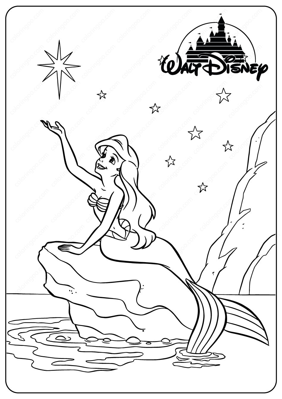 Printable Disney Ariel PDF Coloring Pages Printable Disney Ariel PDF Coloring Pages