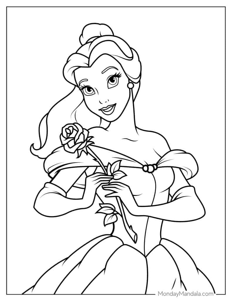 Printable Disney Belle Pdf Coloring Pages NBKomputer Printable Disney Belle Pdf Coloring Pages NBKomputer