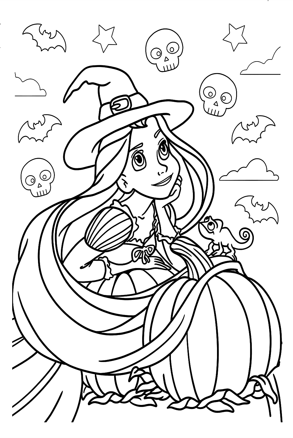 simple Disney halloween coloring pages