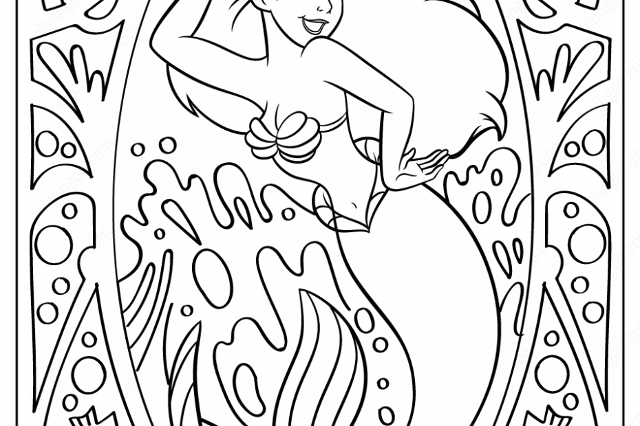 Printable Disney Lovely Ariel Coloring Pages