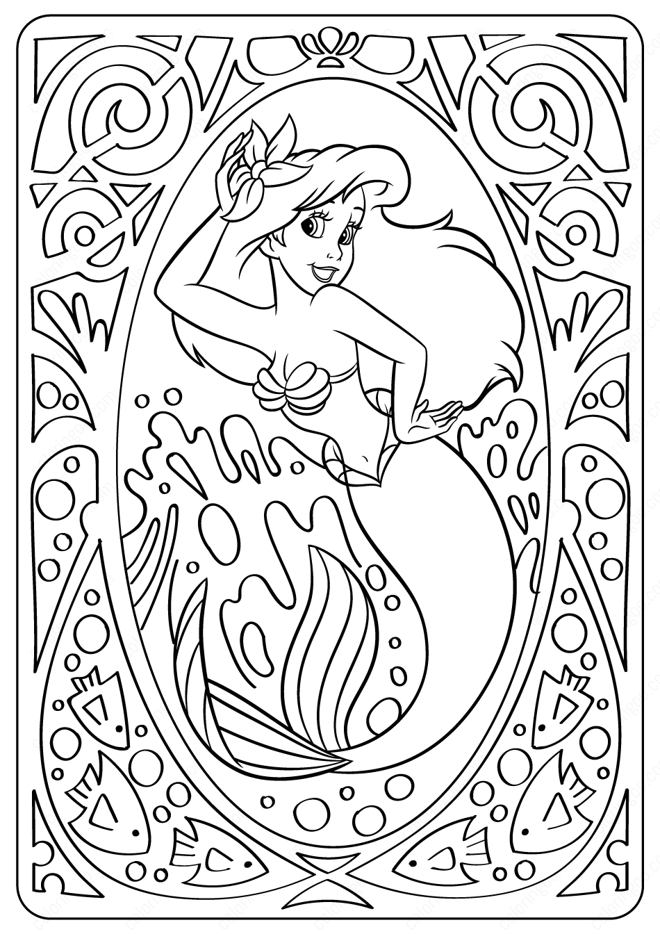 Printable Disney Lovely Ariel Coloring Pages Printable Disney Lovely Ariel Coloring Pages