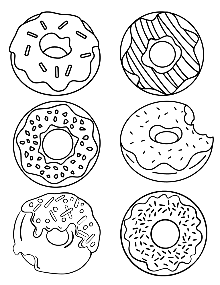 Printable Donut Coloring Pages Printable Donut Coloring Pages