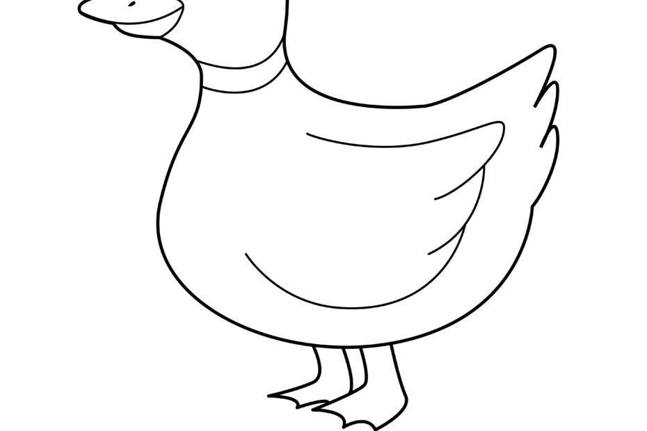 Printable Duck Coloring Page For Kids