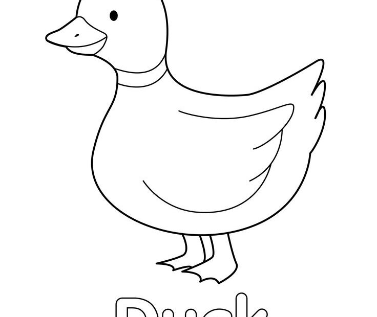 Printable Duck Coloring Page For Kids
