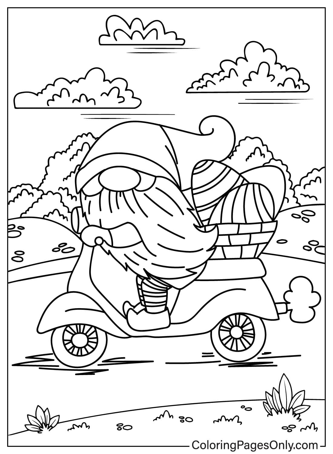 Printable Easter Gnome Coloring Page Free Printable Coloring Pages