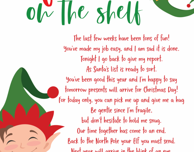 Printable Elf On The Shelf Goodbye Letter