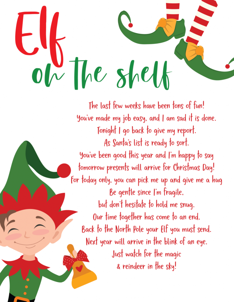 Printable Elf On The Shelf Goodbye Letter Printable Elf On The Shelf Goodbye Letter