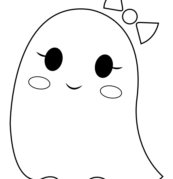 Printable Female Ghost Coloring Page Easy Halloween Drawings