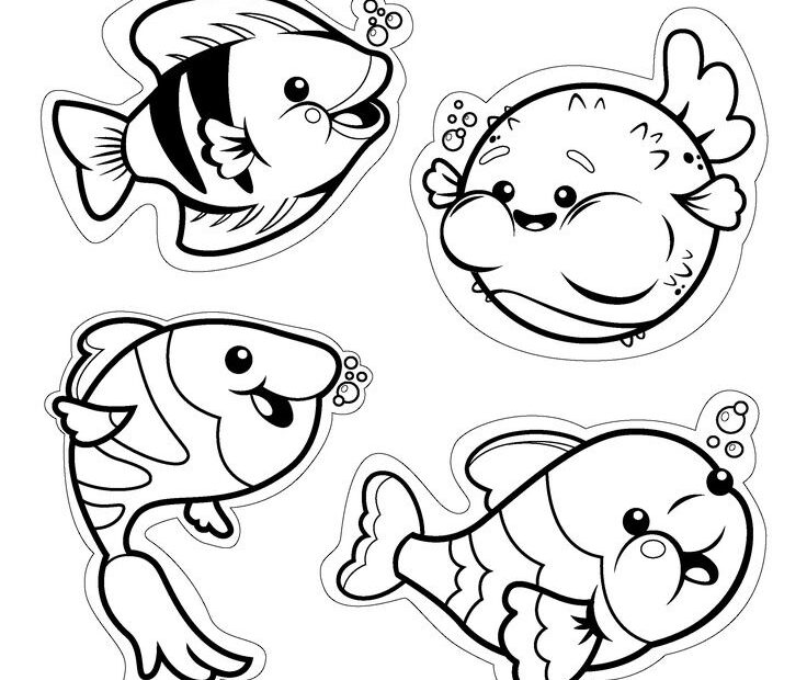 Printable Fish Cutouts Coloring Home