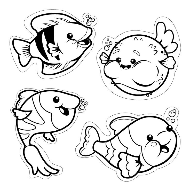 Printable Fish Cutouts Coloring Home