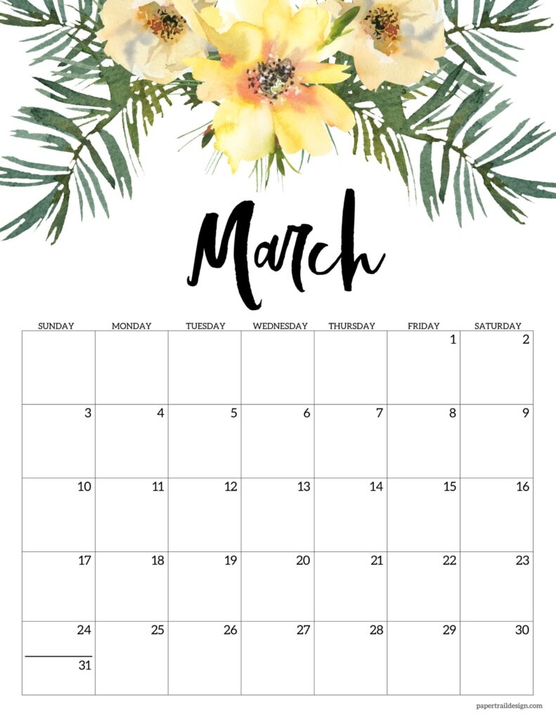 Printable Floral Calendar 2025 Mei Vanvisser
