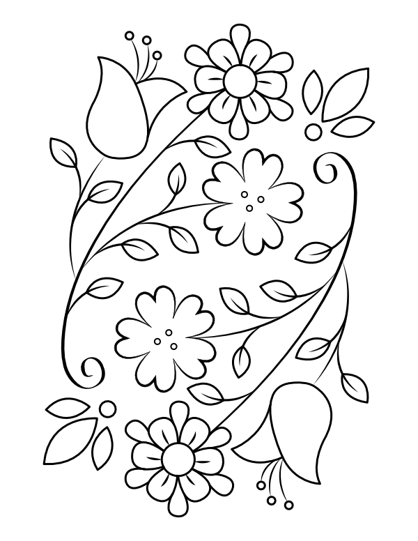 Printable Floral Coloring Page Printable Floral Coloring Page