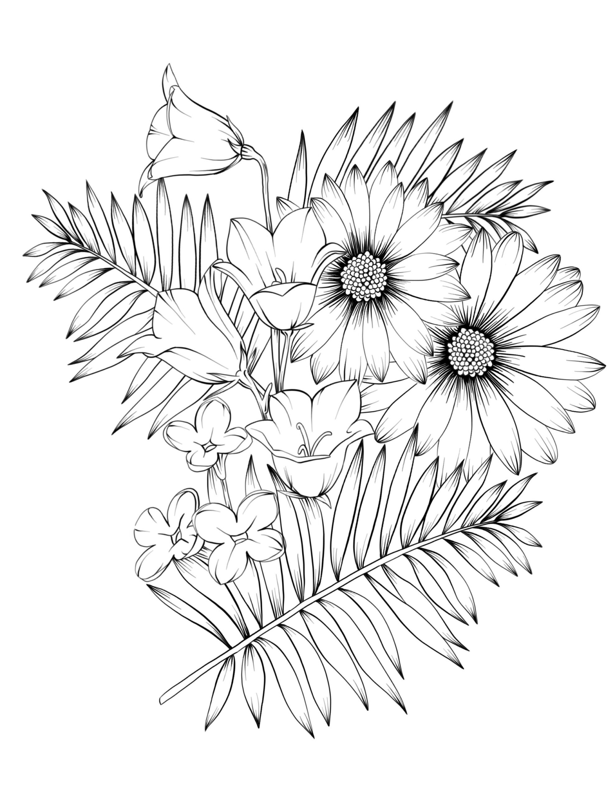 Printable Floral Coloring Pages Printable New Year Banners