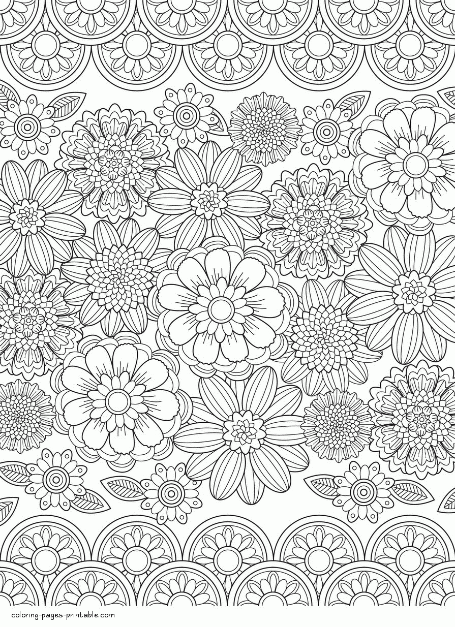 adult flower coloring pages printable