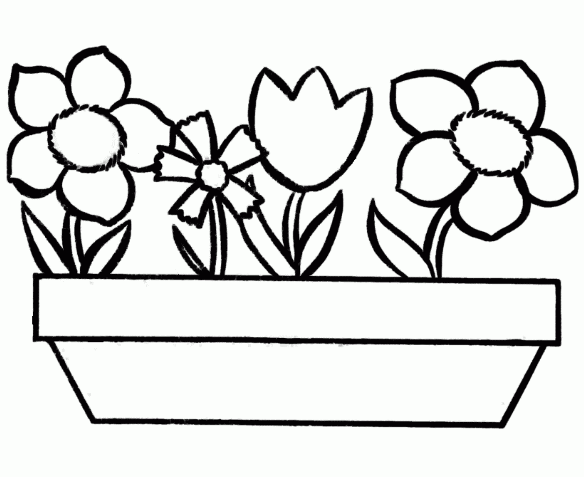 Printable Flowers To Color Simple Flower Coloring Page Kids 