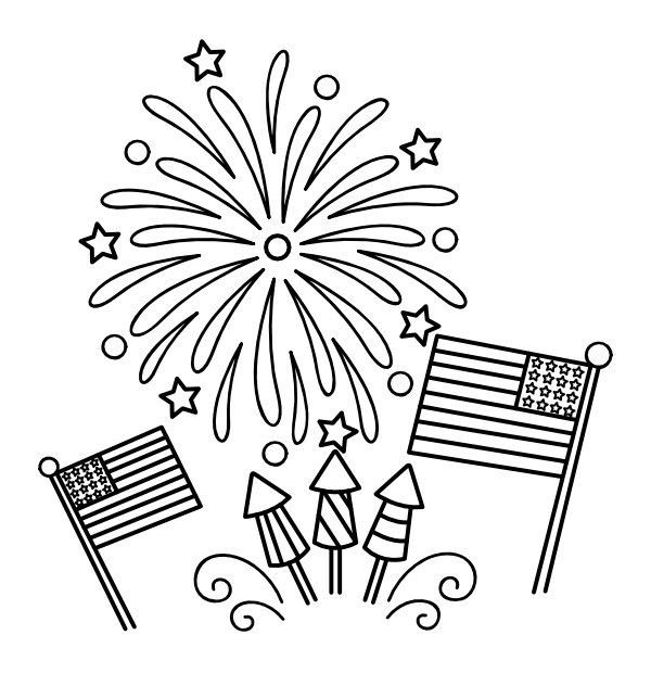Printable Fourth Of July Coloring Page