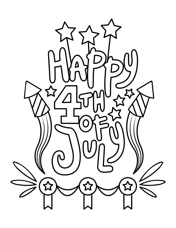 Printable Fourth Of July Fireworks And Stars Coloring Page Printable Fourth Of July Fireworks And Stars Coloring Page