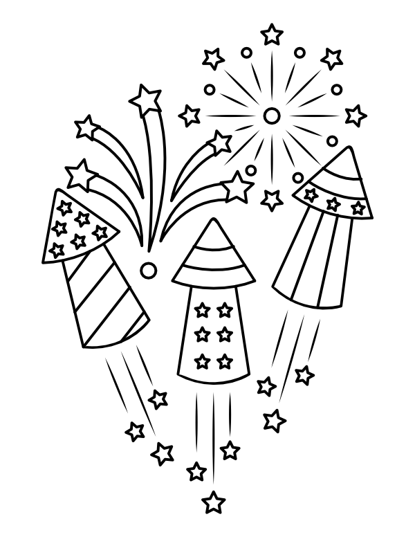 Printable Fourth Of July Fireworks Coloring Page Printable Fourth Of July Fireworks Coloring Page