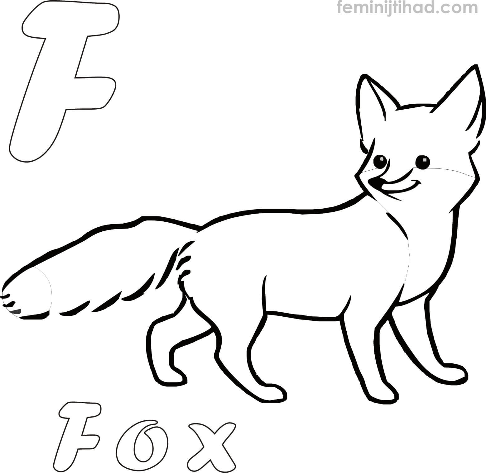 fox colouring page printable