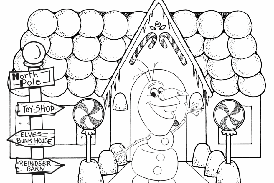 Printable Gingerbread House Coloring Pages Coloring Home