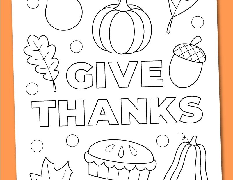 Printable Give Thanks Coloring Page Chevron Lemon