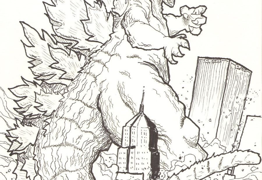 Printable Godzilla Coloring Pages Coloring Home