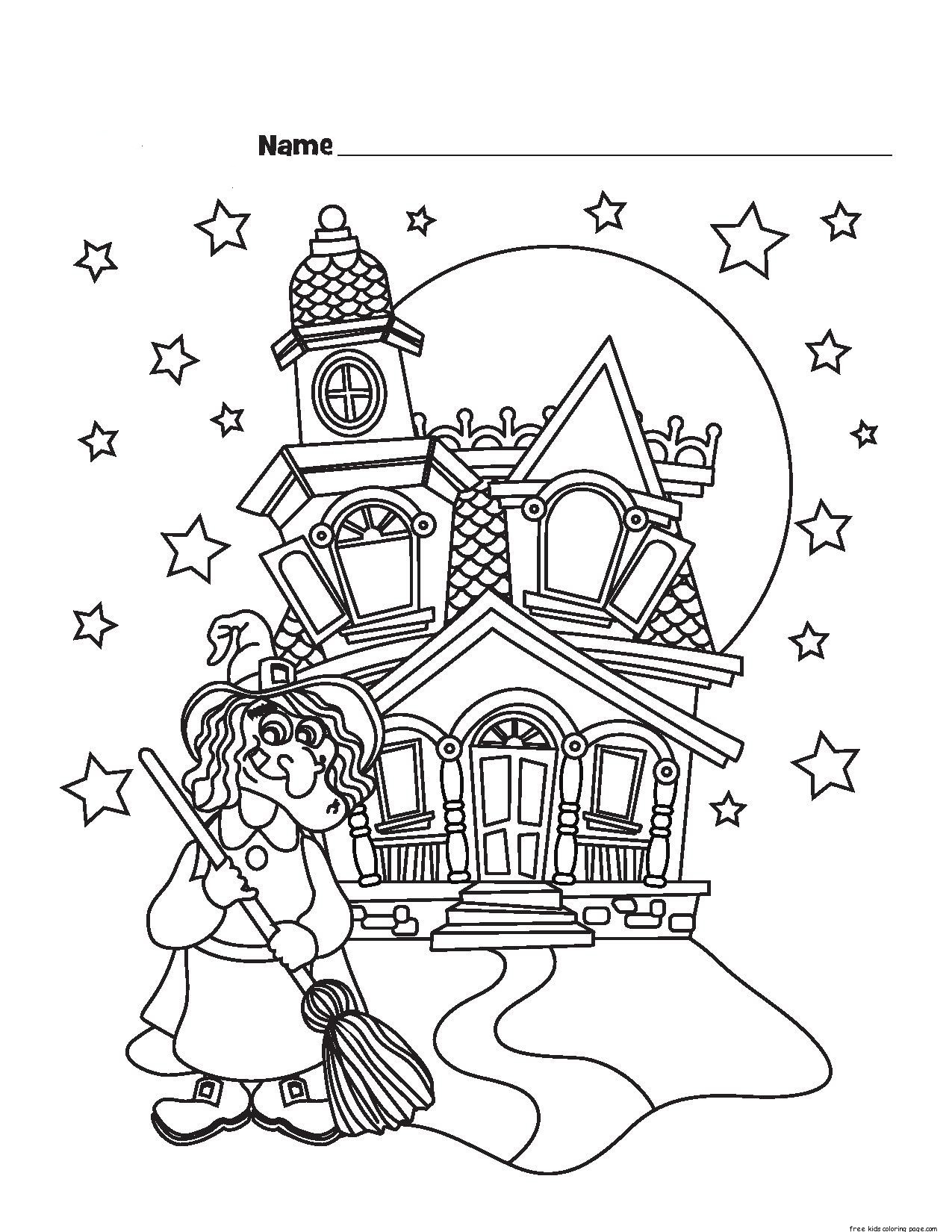 free printable halloween witch coloring pages