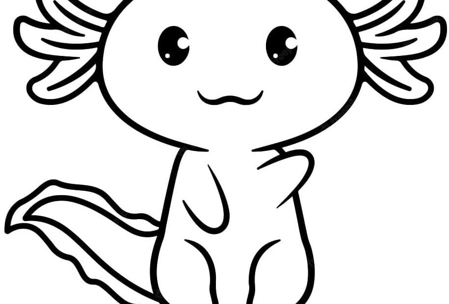 Printable Happy Axolotl Coloring Page Free Download And Print For You
