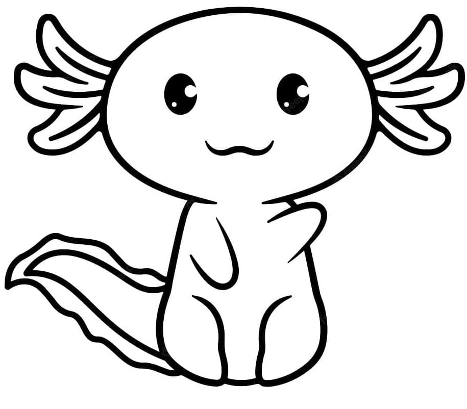 Printable Happy Axolotl Coloring Page Free Download And Print For You 