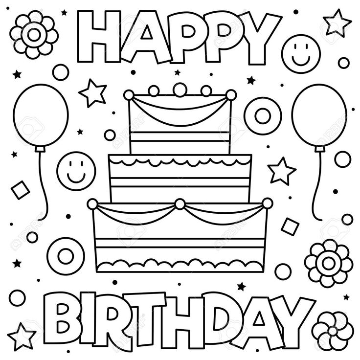 Printable Happy Birthday Coloring Sheets