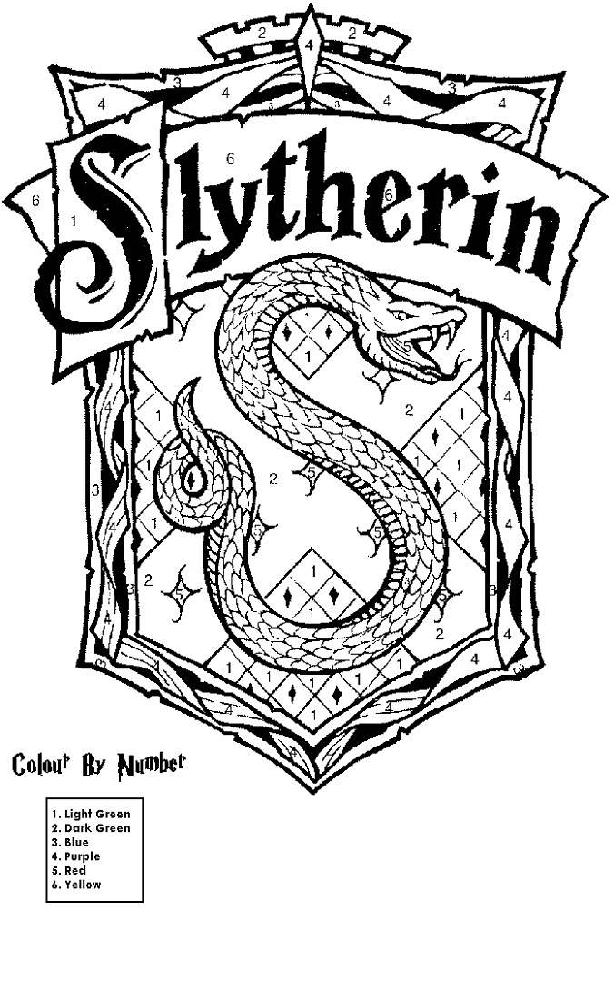 Printable Harry Potter Color By Number Worksheets 101 Activity