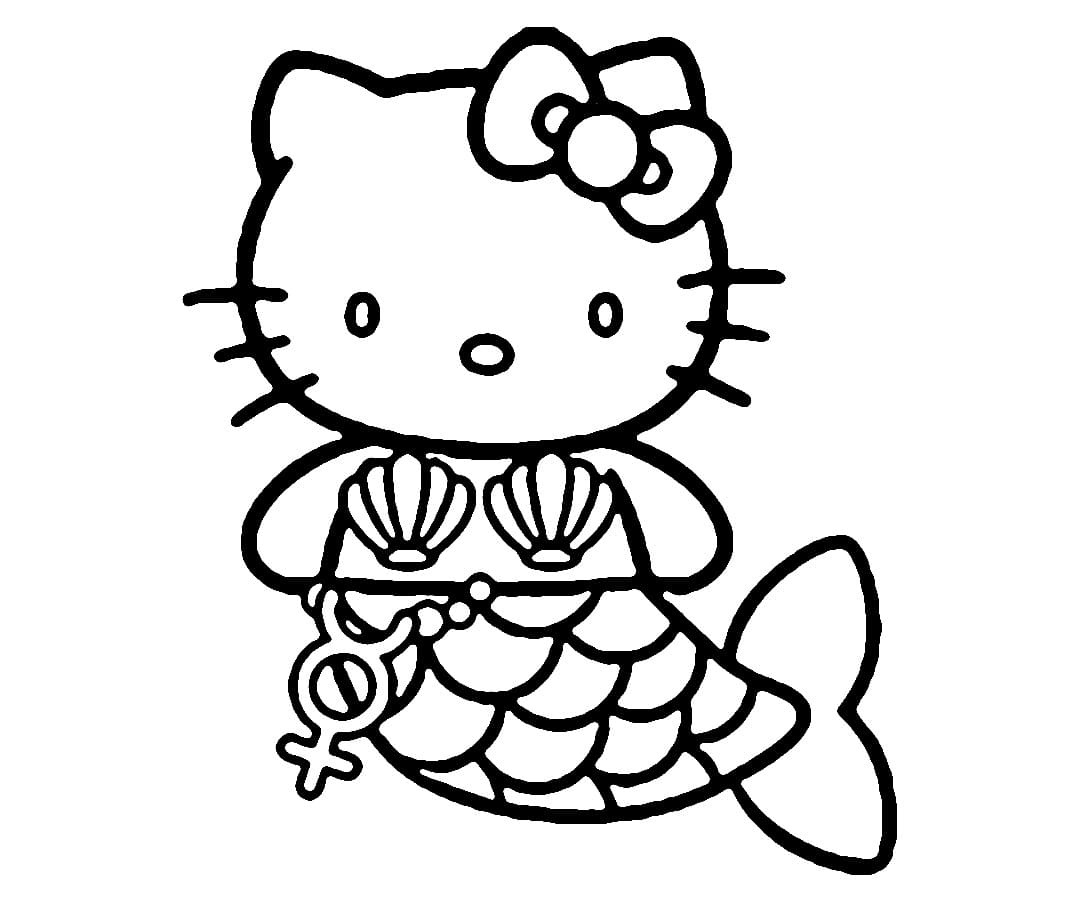 Printable Hello Kitty Mermaid Coloring Page Free Printable Coloring 