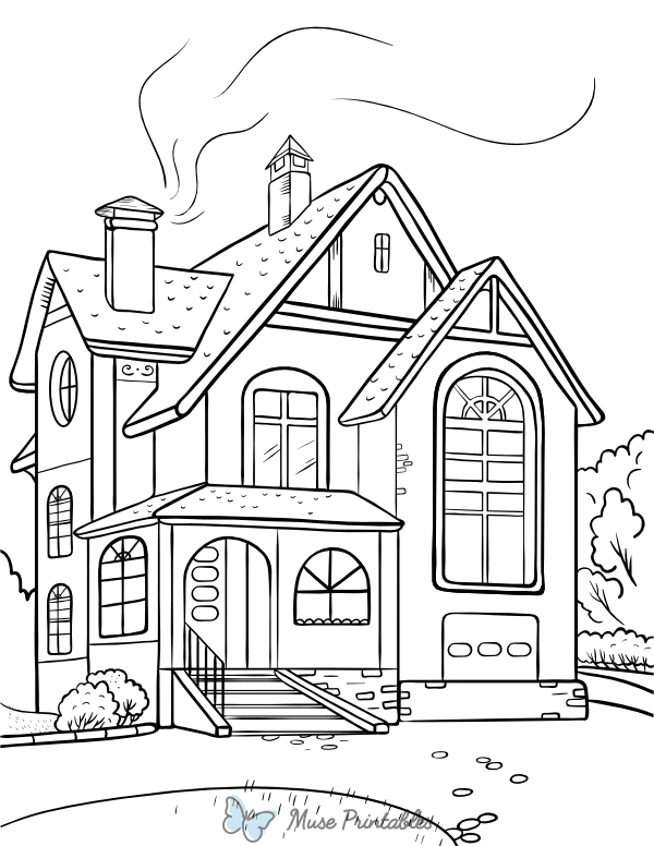 Printable House Coloring Page Printable House Coloring Page