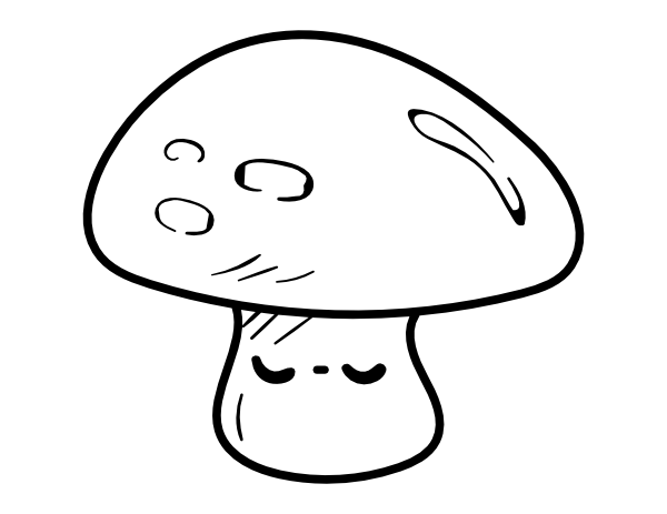 Printable Kawaii Mushroom Coloring Page Printable Kawaii Mushroom Coloring Page