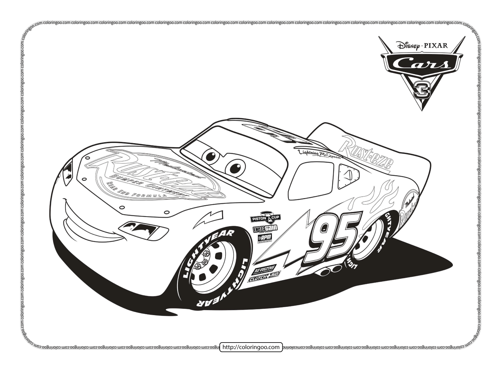Printable Lightning McQueen Coloring Sheet Printable Lightning McQueen Coloring Sheet