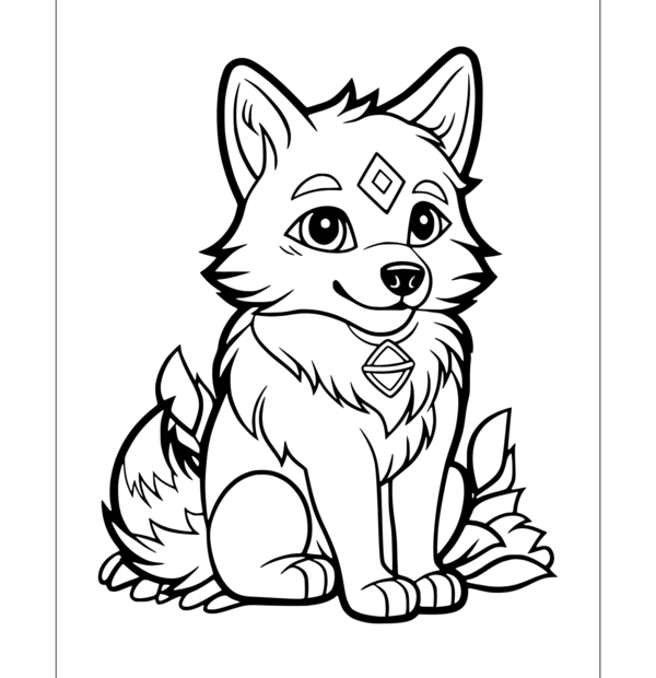 Printable Little Wolf Coloring Sheet InkPx