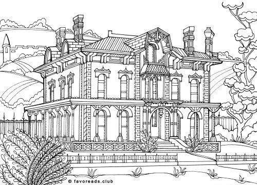 Printable Mansion Coloring Pages SincereropLevy