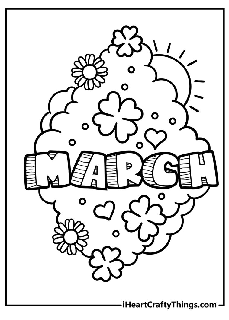 free printable coloring pages march free printable coloring pages march