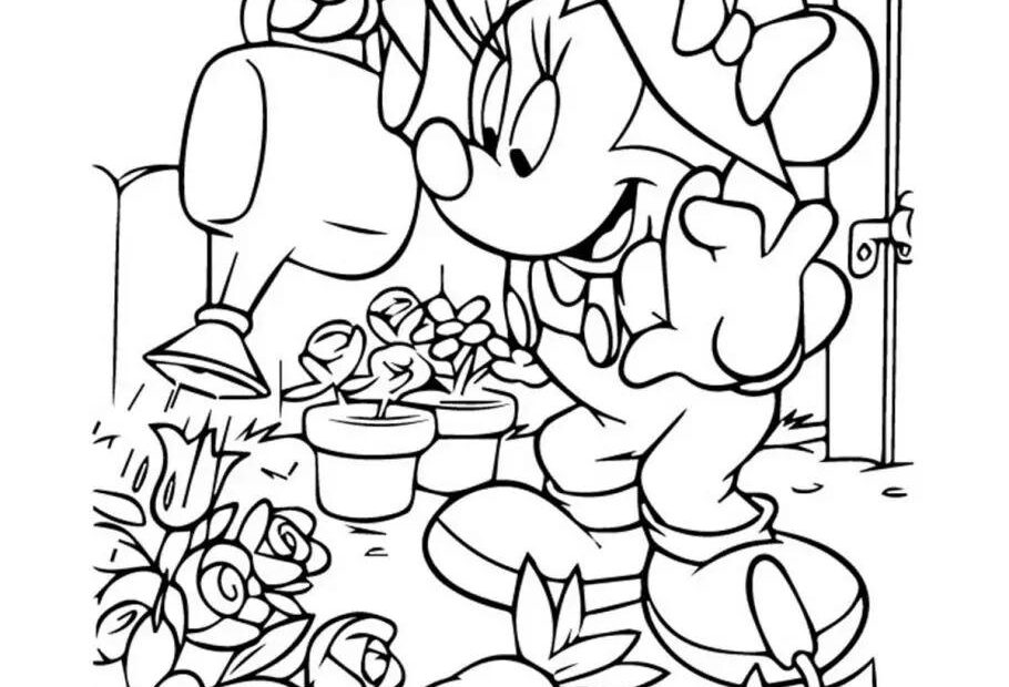 Printable Minnie Mouse Birthday Coloring Page