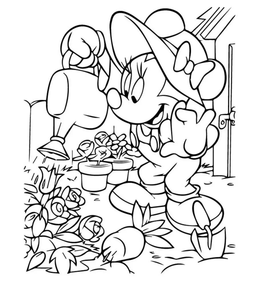 Printable Minnie Mouse Birthday Coloring Page