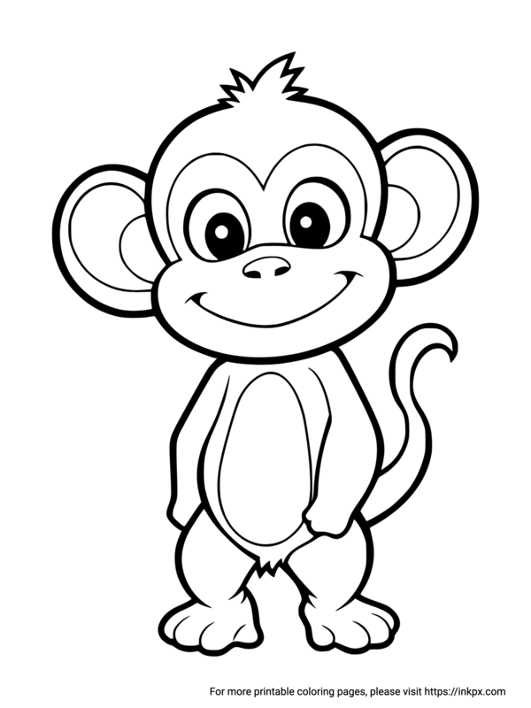 Printable Monkey Coloring Pages Calendar Productivity Hacks