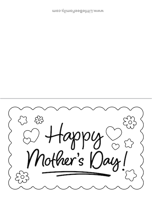 Printable Mother 39 s Day Coloring Card Little Bee Family Printable Mother 39 s Day Coloring Card Little Bee Family