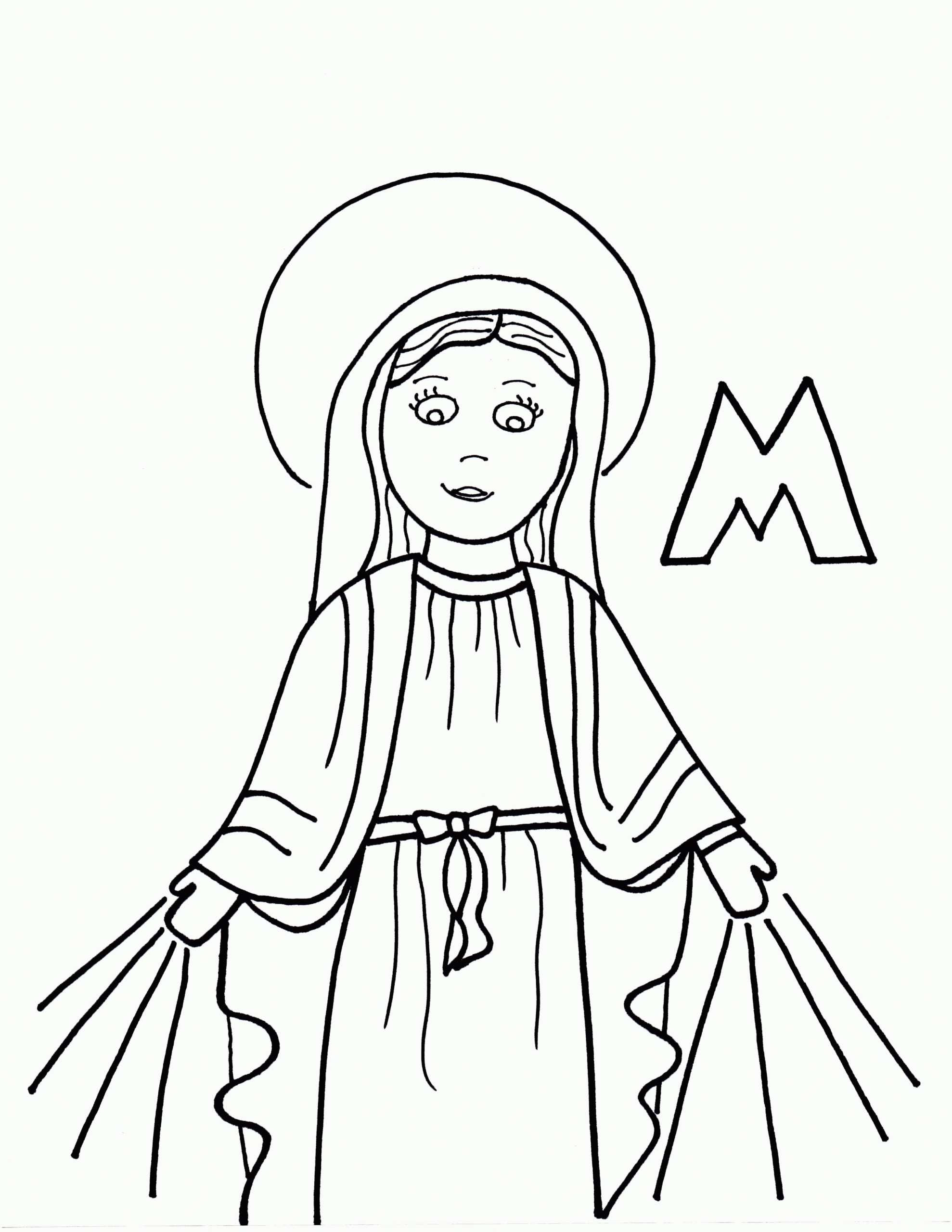 Printable Mother Mary Coloring Page Printable Mother Mary Coloring Page